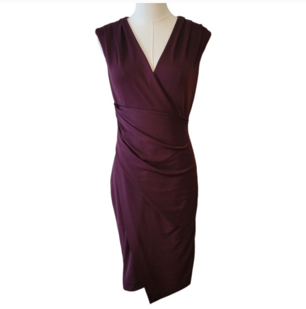 White House Black Market Asymmetrical Deep Purple Dress